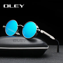 Load image into Gallery viewer, OLEY Brand Metal Round Steampunk Sunglasse