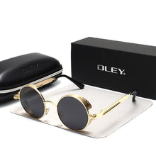 Load image into Gallery viewer, OLEY Brand Metal Round Steampunk Sunglasse