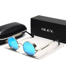 Load image into Gallery viewer, OLEY Brand Metal Round Steampunk Sunglasse