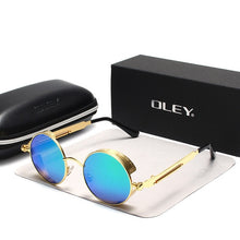 Load image into Gallery viewer, OLEY Brand Metal Round Steampunk Sunglasse