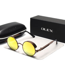 Load image into Gallery viewer, OLEY Brand Metal Round Steampunk Sunglasse