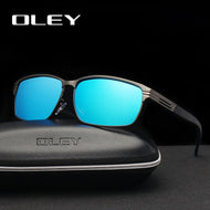 OLEY Fashion Square Men's Polarized Sunglasses Light Alloy